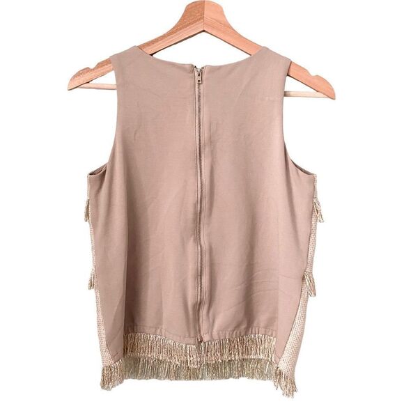 Anthropologie Sunday in Brooklyn Metallic Fringe Tank Top Blouse Size XS - Picture 4 of 11